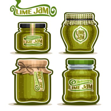 Logo kireç reçel kavanozlara vektör