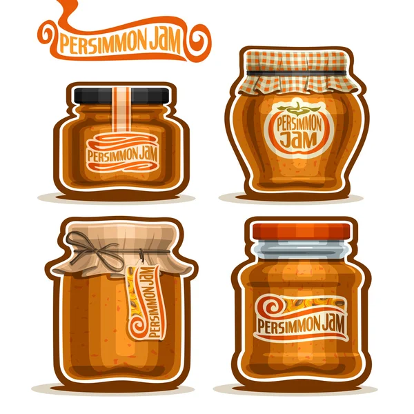 Datolyaszilva Jam edény logó vektoros — Stock Vector