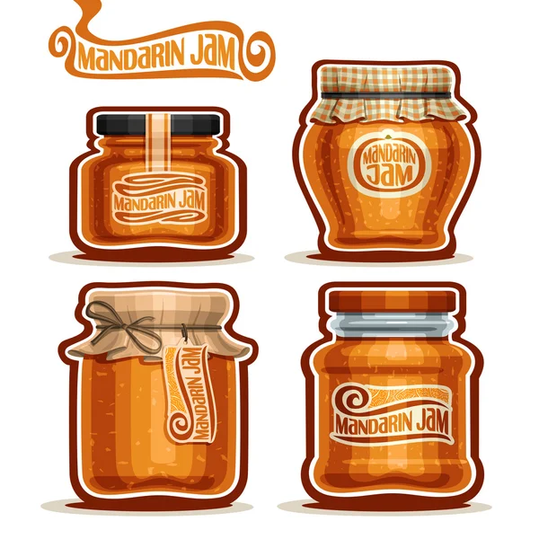 Mandarin Jam edény logó vektoros — Stock Vector