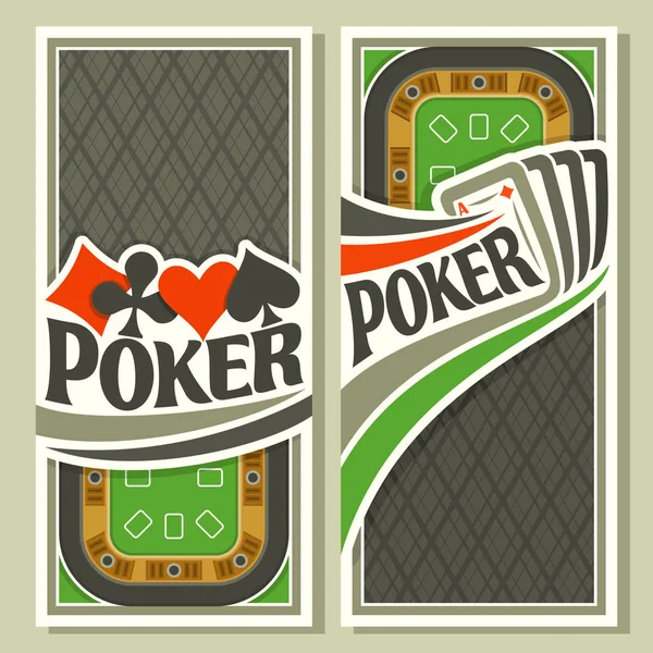テキサスホールデム ポーカーのベクトル垂直バナー — ストックベクタ