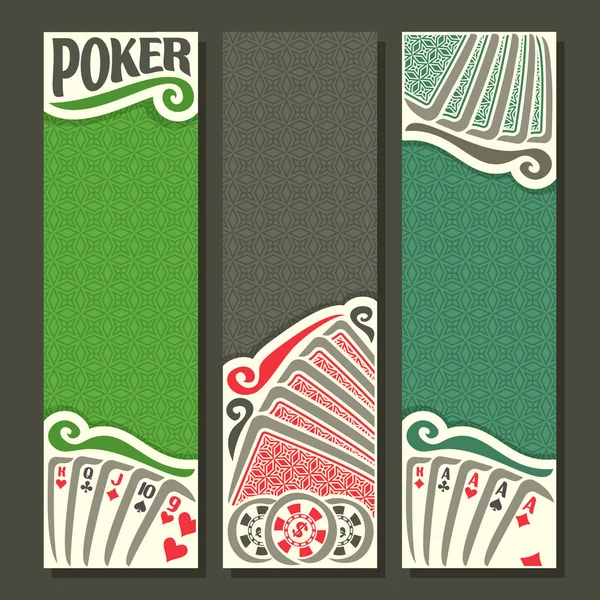 Bandiera verticale vettoriale di Holdem Poker — Vettoriale Stock