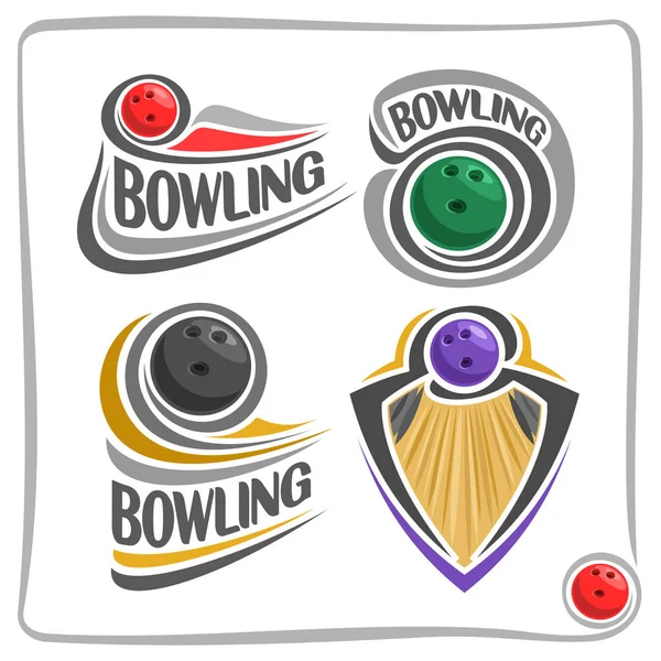 Abstracte logo Vector Bowling bal — Stockvector