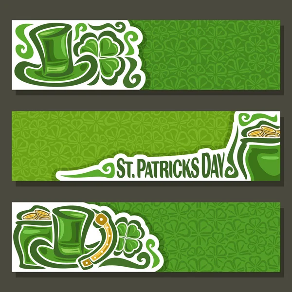 Vector abstracte banner voor St Patrick's Day op Shamrock achtergrond — Stockvector