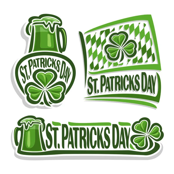 Vector abstract logo for St. Patrick's Day fest with Shamrock — Stock Vector