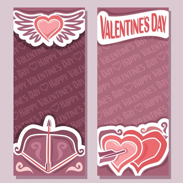 Vector abstract banners for Happy Valentine's Day — Stock Vector