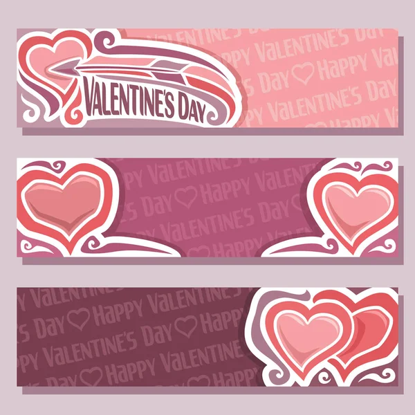 Happy Valentine's Day için vektör soyut afişler — Stok Vektör
