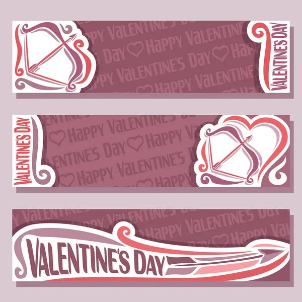 Vector abstract banners for Happy Valentine's Day — Stock Vector