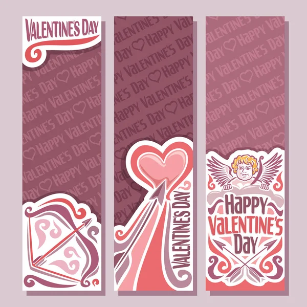 Vector abstract banners for Happy Valentine's Day — Stock Vector