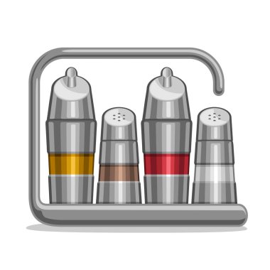 Tuz ve biber için metal Shakers vektör çizim ayarla