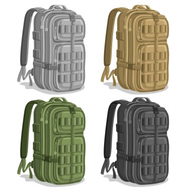 Vector set Military Backpacks clipart
