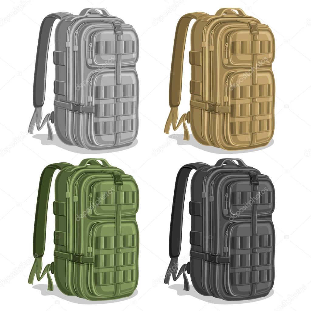 Vector set Military Backpacks