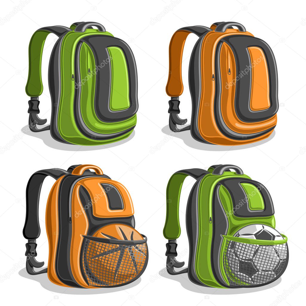 Vector set icons sports Backpacks