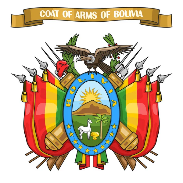 Ilustración vectorial sobre tema Escudo de Armas Boliviano — Vector de stock