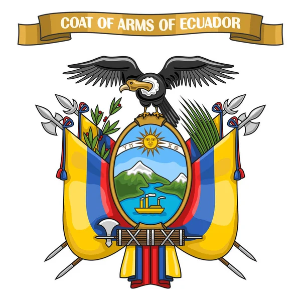 Ilustración vectorial sobre tema Escudo de Armas Ecuatoriano — Vector de stock