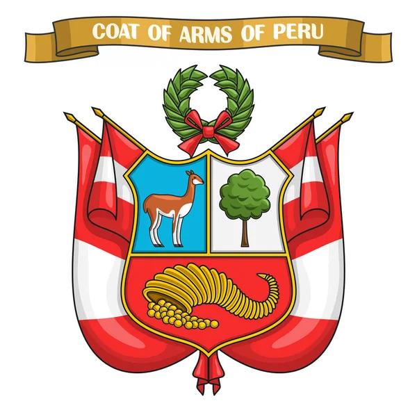 Ilustración vectorial sobre tema Escudo de armas peruano — Archivo Imágenes Vectoriales