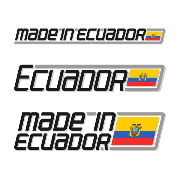 Vector illustration logo "made in Ecuador" — Stock Vector