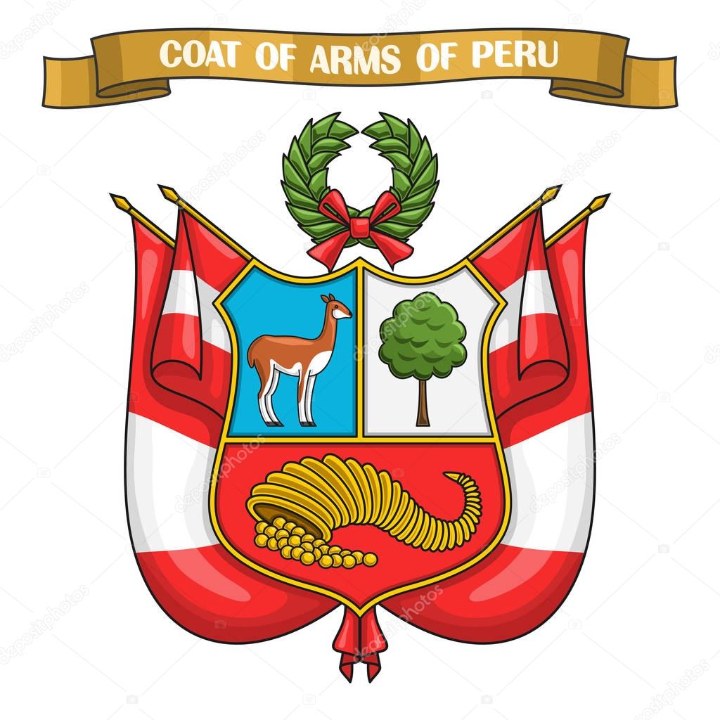 Vector illustration on theme Peruvian Coat of Arms