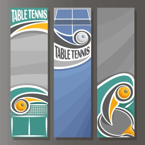 Vector set Vertical Banners for Table Tennis — Stock Vector