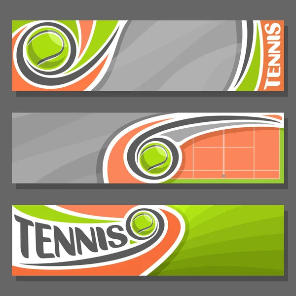 Bannières horizontales vectorielles pour le tennis — Image vectorielle