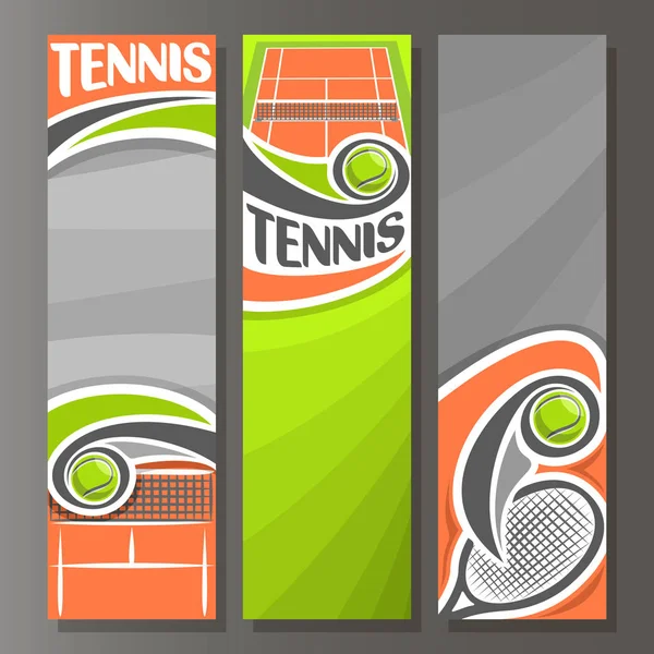 Banners verticales vectoriales para tenis — Vector de stock
