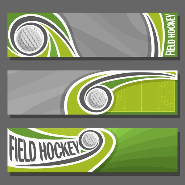 Banners horizontales vectoriales para hockey sobre hierba — Vector de stock