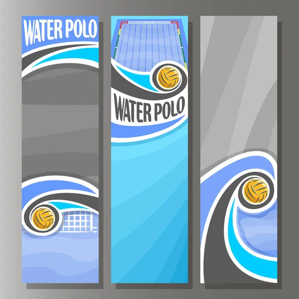 Banners verticales vectoriales para polo acuático — Vector de stock