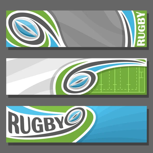 Bannières horizontales vectorielles pour rugby — Image vectorielle