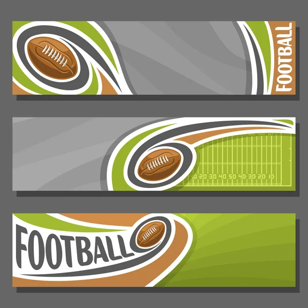 Banners horizontales vectoriales para fútbol americano — Vector de stock