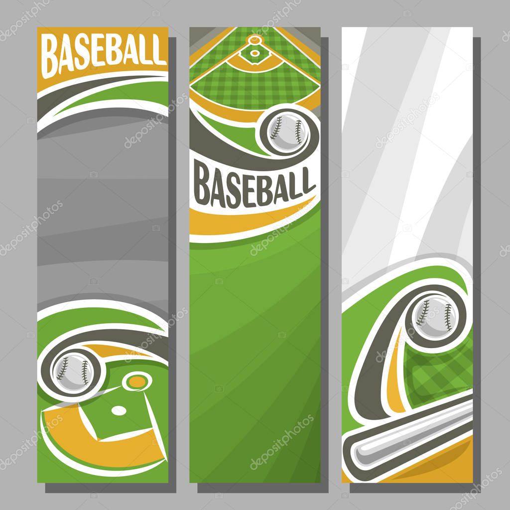 Vector Vertical Banners for Baseball