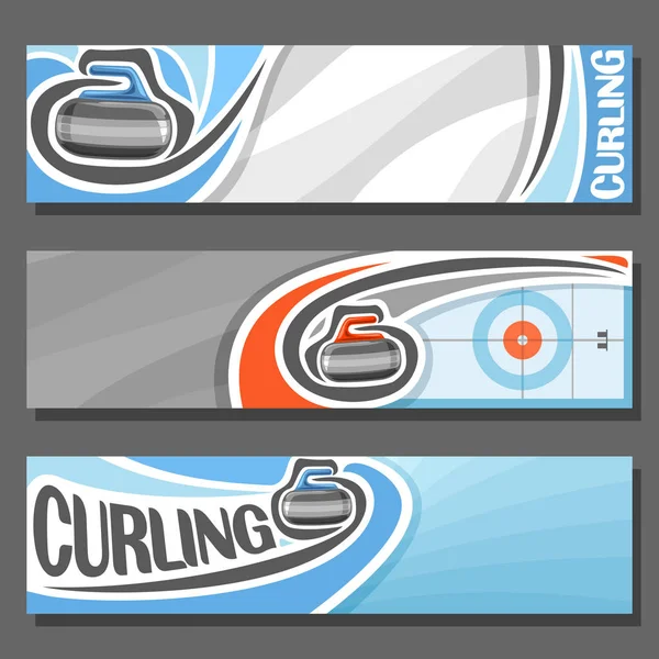 Vector horizontal Banners for Curling — Stock Vector