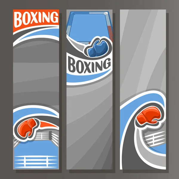 Bannières verticales vectorielles pour la boxe — Image vectorielle