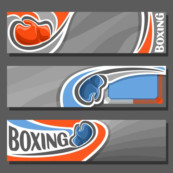 ボクシングのベクトルの水平方向のバナー — ストックベクタ