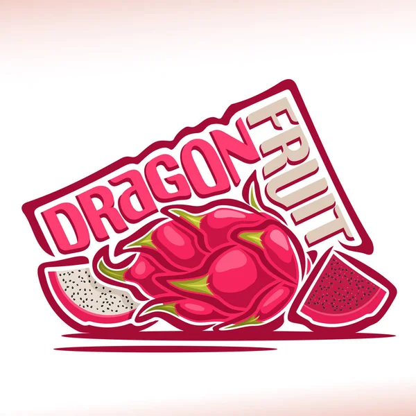 ドラゴン フルーツのベクトルのロゴ — ストックベクタ