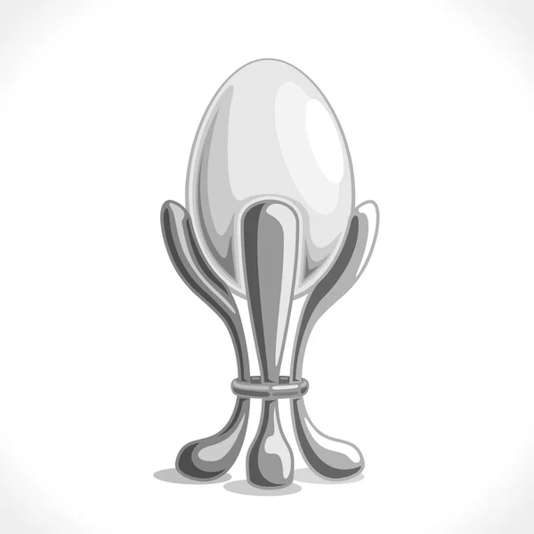 Ilustração vetorial de ovo cozido macio no suporte —  Vetores de Stock