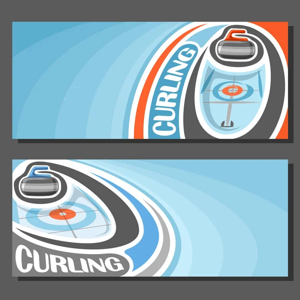 Curling için vektör afişler — Stok Vektör