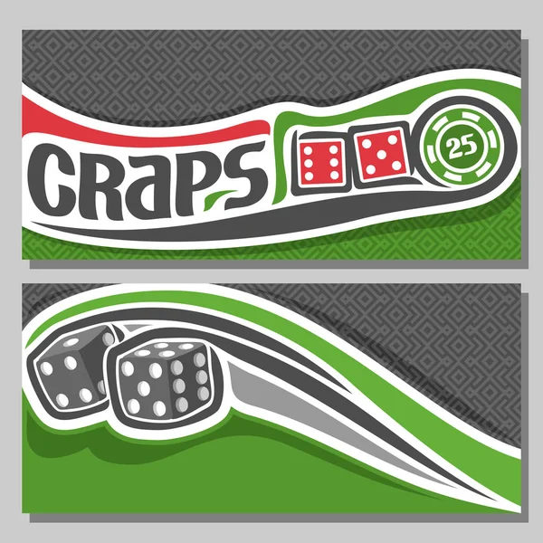 Vector banners för Craps — Stock vektor