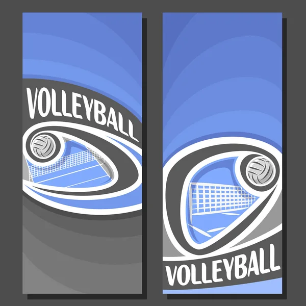 Banners verticales vectoriales para voleibol — Vector de stock