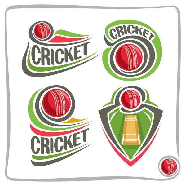 Vector instellen iconen voor Cricket spel — Stockvector