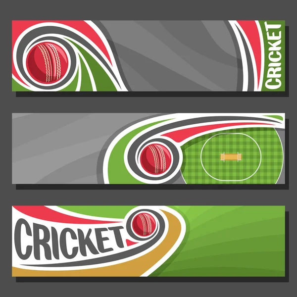 Bannières vectorielles pour le jeu de cricket — Image vectorielle