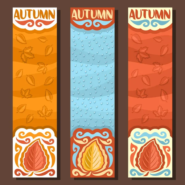 Ensemble vectoriel de bannières verticales pour la saison d'automne — Image vectorielle