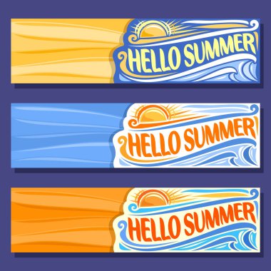 Yaz sezonu için vektör yatay afişler