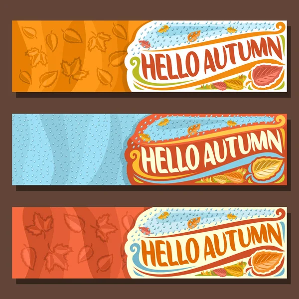 Vector set banners horizontales para la temporada de otoño — Vector de stock