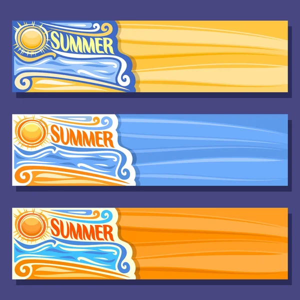 Горизонтальные баннеры для летнего сезона — стоковый вектор