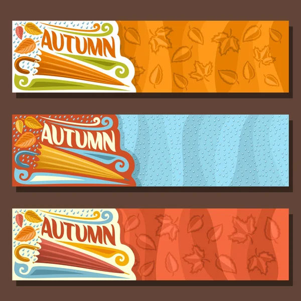 Vector stelt horizontale banners voor herfst seizoen — Stockvector