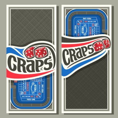 Vektör dikey afiş Craps için kumar