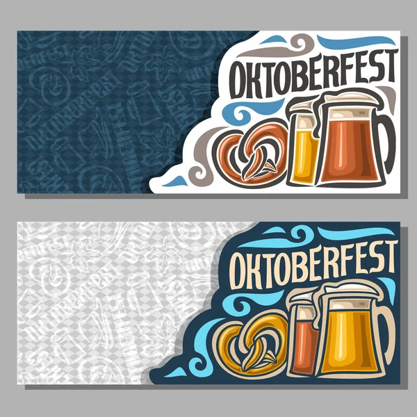Vector horizontal banners for Oktoberfest — Stock Vector