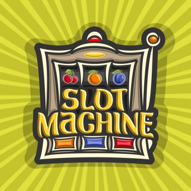 Slot makinesidir Tema için vektör poster