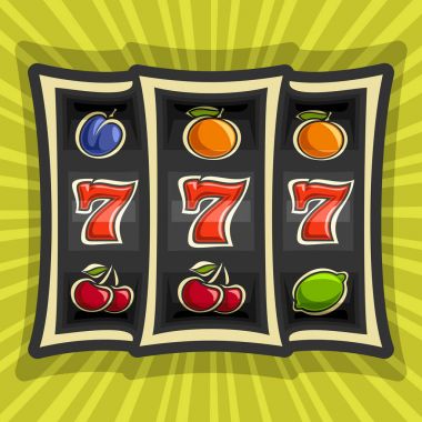 Slot makinesidir Tema için vektör poster