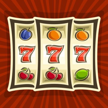 Slot makinesidir Tema için vektör poster