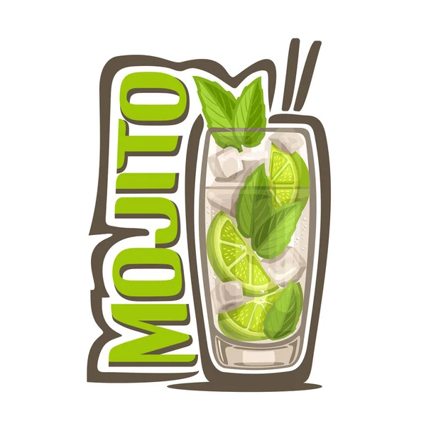 Illustrazione vettoriale di alcol Cocktail Mojito — Vettoriale Stock